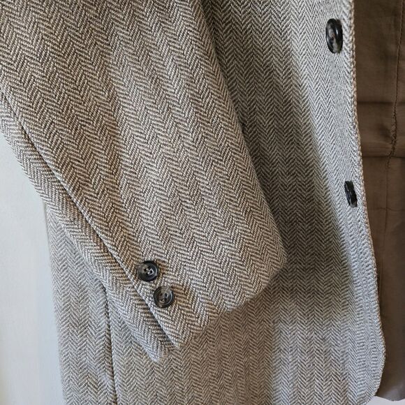 Craftcentre Cymru Men’s Blazer Jacket 46L Pure New Wool Herringbone Tweed Sport - Picture 9 of 14